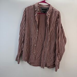 🔴 Banana Republic Luxe Flannel | Men’s L | Red Gingham | Camden Fit